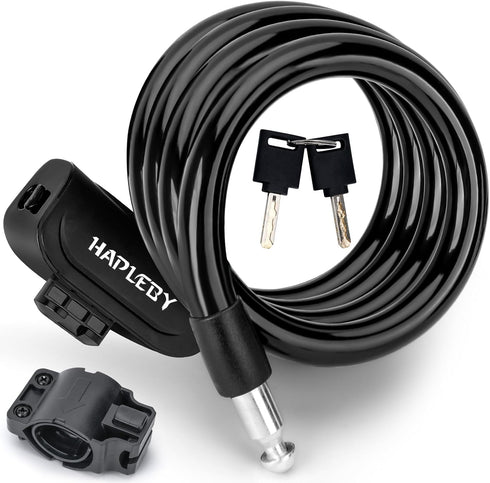 Premium Bike Lock with 2pcs Keys, Professional Bike Cable Lock of 4 Feet, Heavy Duty Bicycle Lock Cable for Strong Anti-Theft, come with 1PCS Moun...